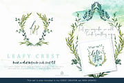 Leafy Crest - Watercolor Clip Art, a Graphic by SmallHouseBigPony (Thumbnail 1 of 6)