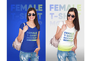 Female V-Neck T-Shirt Mockup, a Shirt Mockup by Hi, Mock-Up! (Thumbnail 9 of 10)