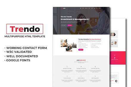 Trendo - Multipurpose HTML Template, a Bootstrap Template by nandinigraphics