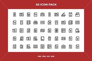 File and document icons, an Outline Icon by Wencory