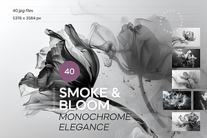 Smoke & Bloom Monochrome Elegance, a Nature Photo by Lumeno