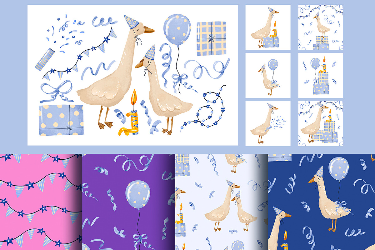 Blue Goose Celebration Collection, an Animal Illustration by the_myro (Photo 2 of 14)