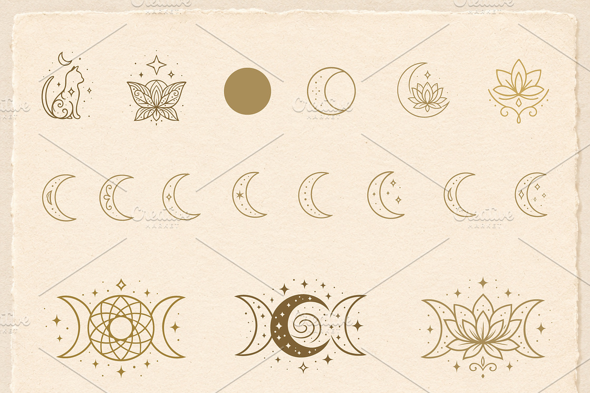 Mystic Moon Symbols & Ornaments Set, an Object Graphic by Christine Krahl (Photo 2 of 5)