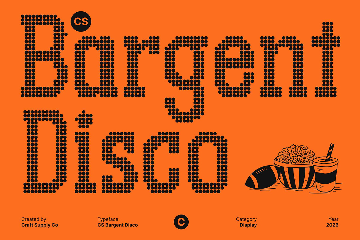 CS Bargent Disco, a Slab Serif Font by Craft Supply Co. (Photo 1 of 8)