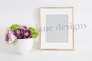 Gold Frame Styled Stock Mockup #F105, a Print Template by Stock Photo Studio