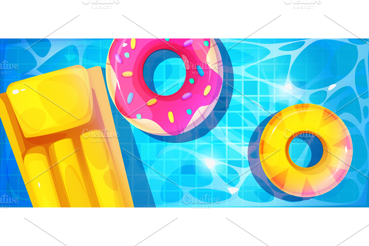 Pool party scene from top view, a Sport Illustration by art PVP - market