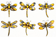 Summer Gingham Dragonfly Clipart, an Illustration by Designworld (Thumbnail 2 of 7)