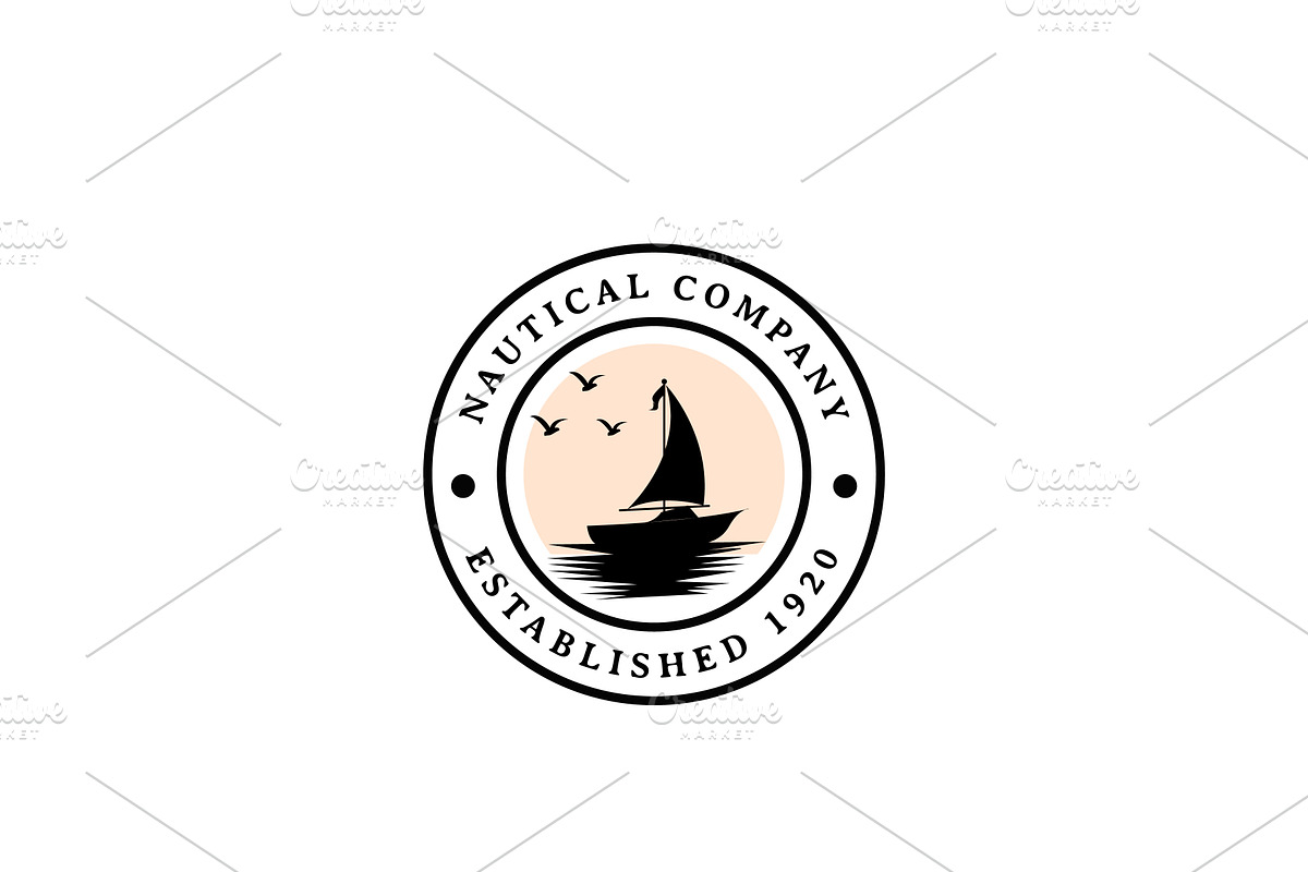 Silhouette Sailor Boat Logo
