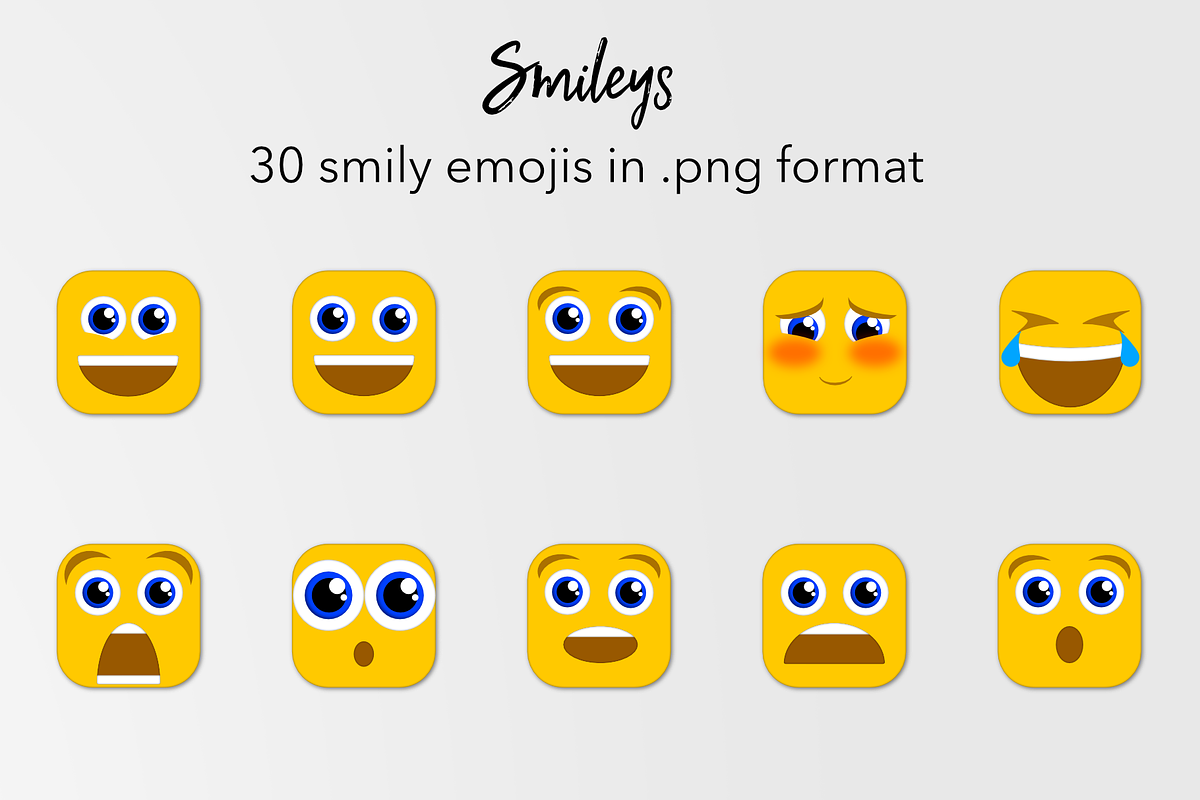 30 Smileys Emoji Icons, an Emoji Icon by Littlefield Design (Photo 2 of 2)