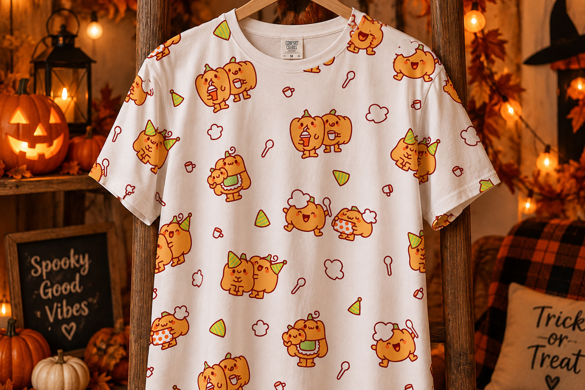 Pumpkin Friends Patterns, a Pattern Graphic by Palau (Photo 2 of 9)