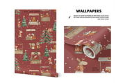 Winter market Christmas pattern, a Texture Graphic by Milatoo (Thumbnail 5 of 6)