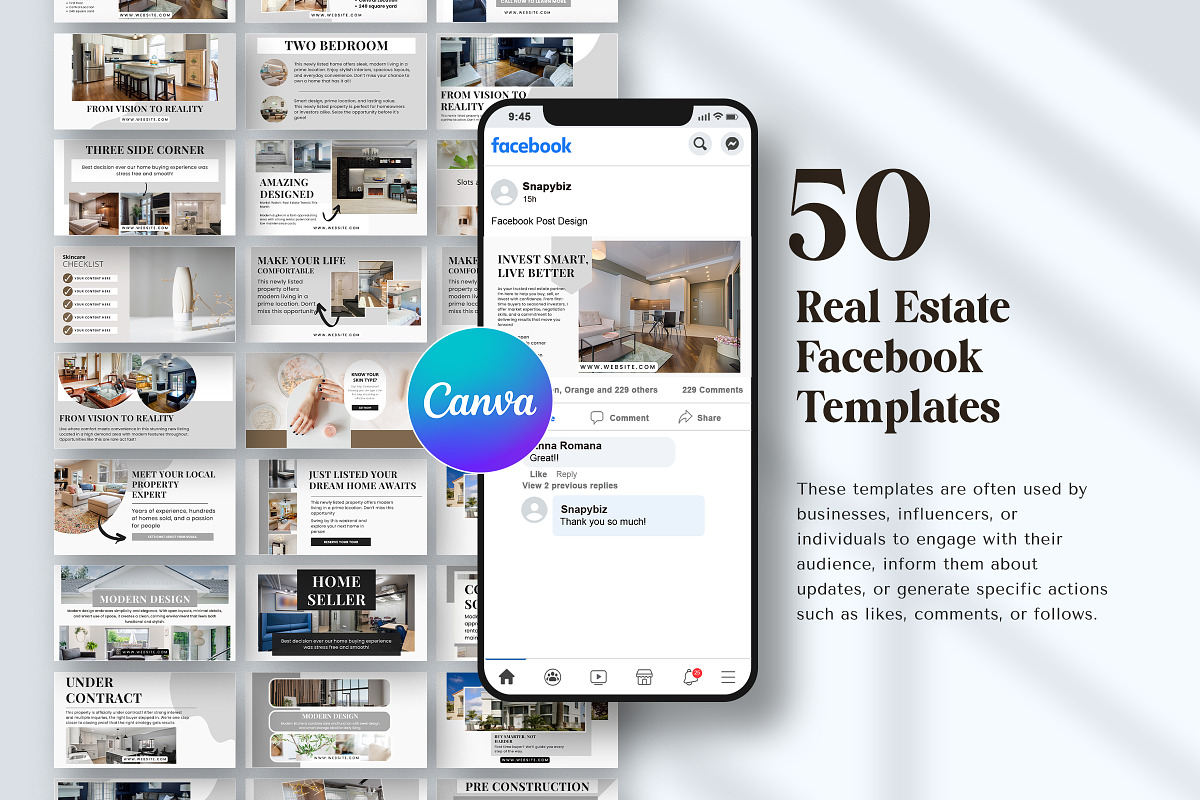 Real Estate Canva Facebook Template, a Social Media Template by Snapybiz (Photo 9 of 10)