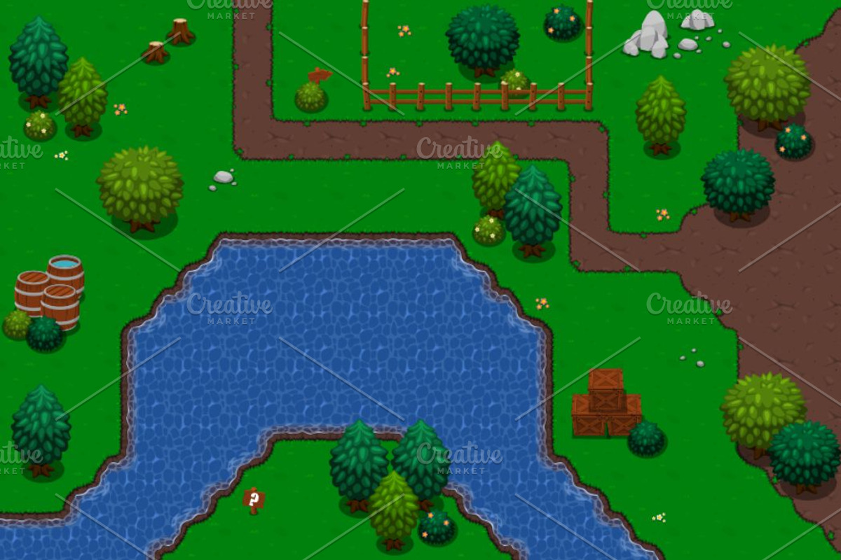 The Meadow - Top Down Tileset, a Texture Illustration by pzUH (Photo 2 of 4)