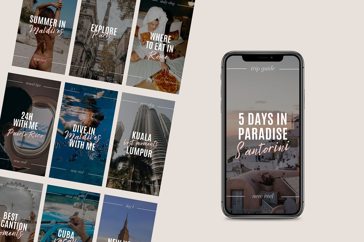 Travel Reel Covers Templates, a Social Media Template by design4social (Photo 7 of 9)