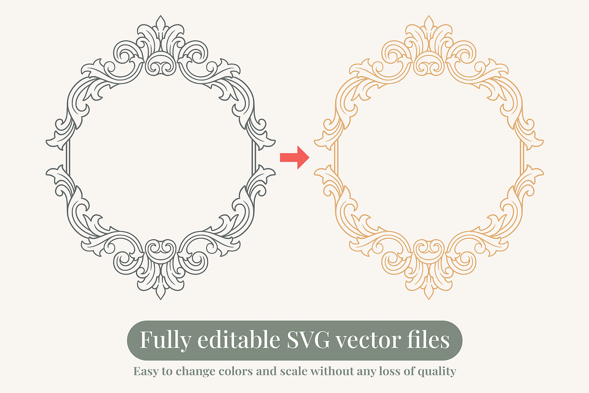 Vintage Ornamental Frames Bundle, a Decorative Illustration by Kusumaillustration (Photo 7 of 11)