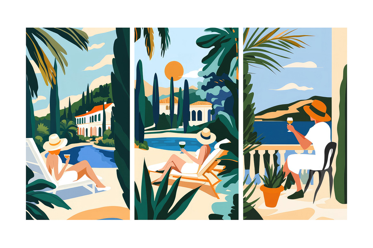 SUMMER VIBES  Mediterranean Views, an Illustration by SketchArtStudio (Photo 2 of 5)