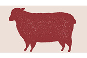 Lamb meat steak, sheep silhouette, a Food Illustration by Foxys Graphic (Thumbnail 1 of 3)