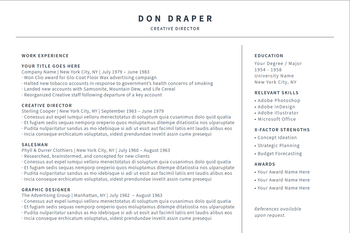 Simple Clean Resume/Cover Letter, a Resume Template by designprettythings (Photo 1 of 2)