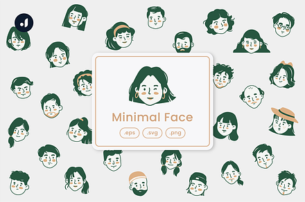 Minimal Face Illustration, an Object Graphic by Jump Studio