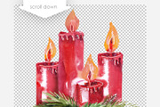 Christmas Candles, a Decorative Illustration by Marina Grau (Thumbnail 2 of 3)