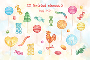 Watercolor Festive Lollipops, a Food Illustration by Irina Avdeeva (Thumbnail 2 of 7)