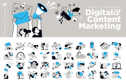Digital and content marketing, an Illustration by PureSolution
