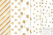 Gold Foil Digital Papers in White, a Pattern Graphic by Amanda Ilkov (Thumbnail 2 of 4)