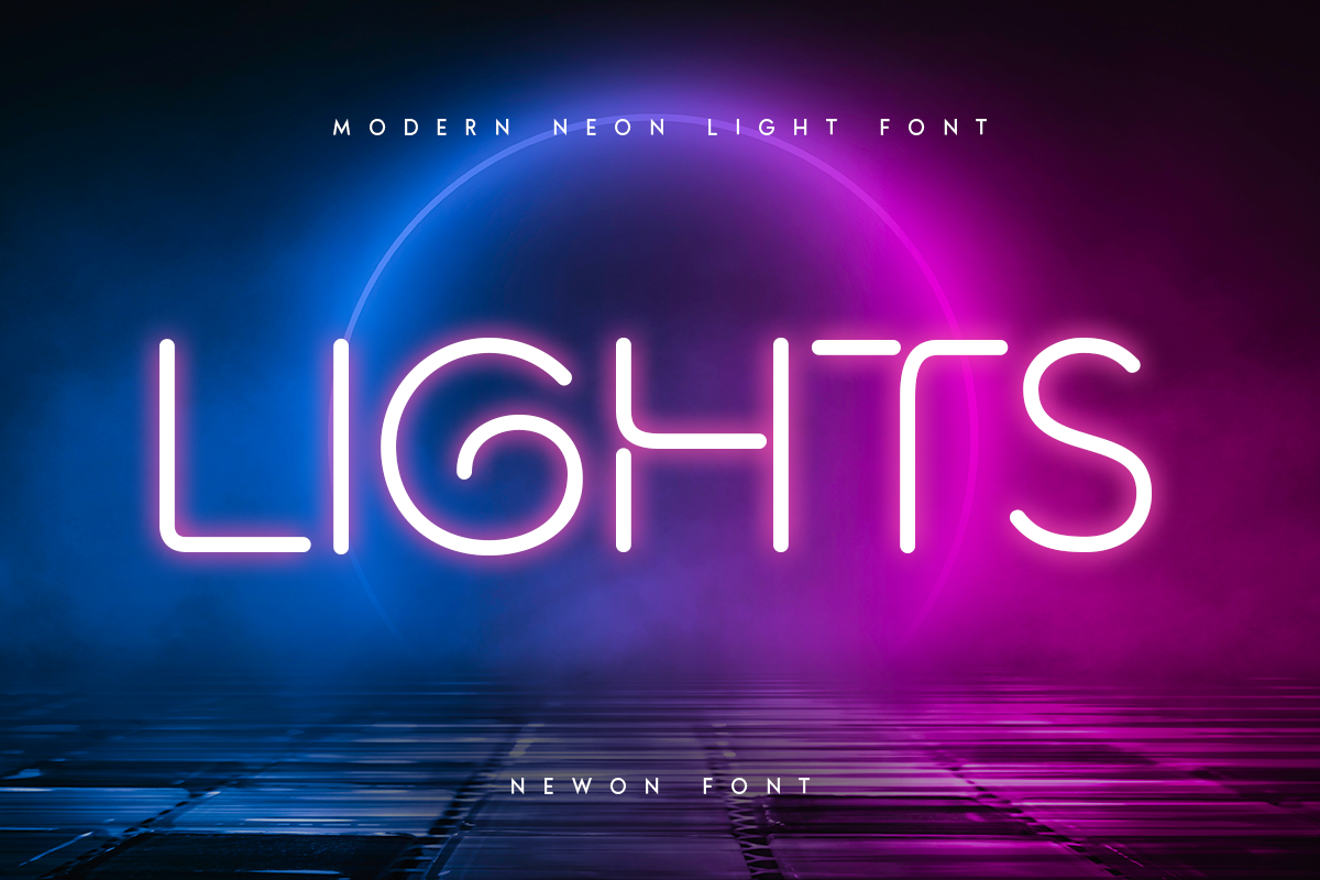 Newon - Modern Neon Light Font, a Sans Serif Font by Hamz Studio (Photo 12 of 16)