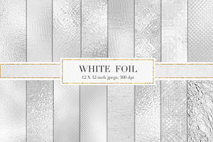 White Metallic Foil Textures