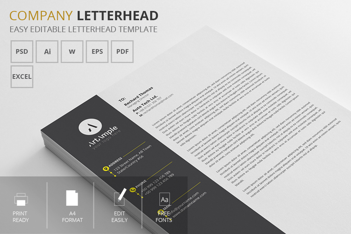 Letterhead bundle, a Stationery Template by art_ample (Photo 1 of 7)