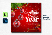 Merry Christmas New Year Post, a Social Media Template by creative-mint (Thumbnail 1 of 2)