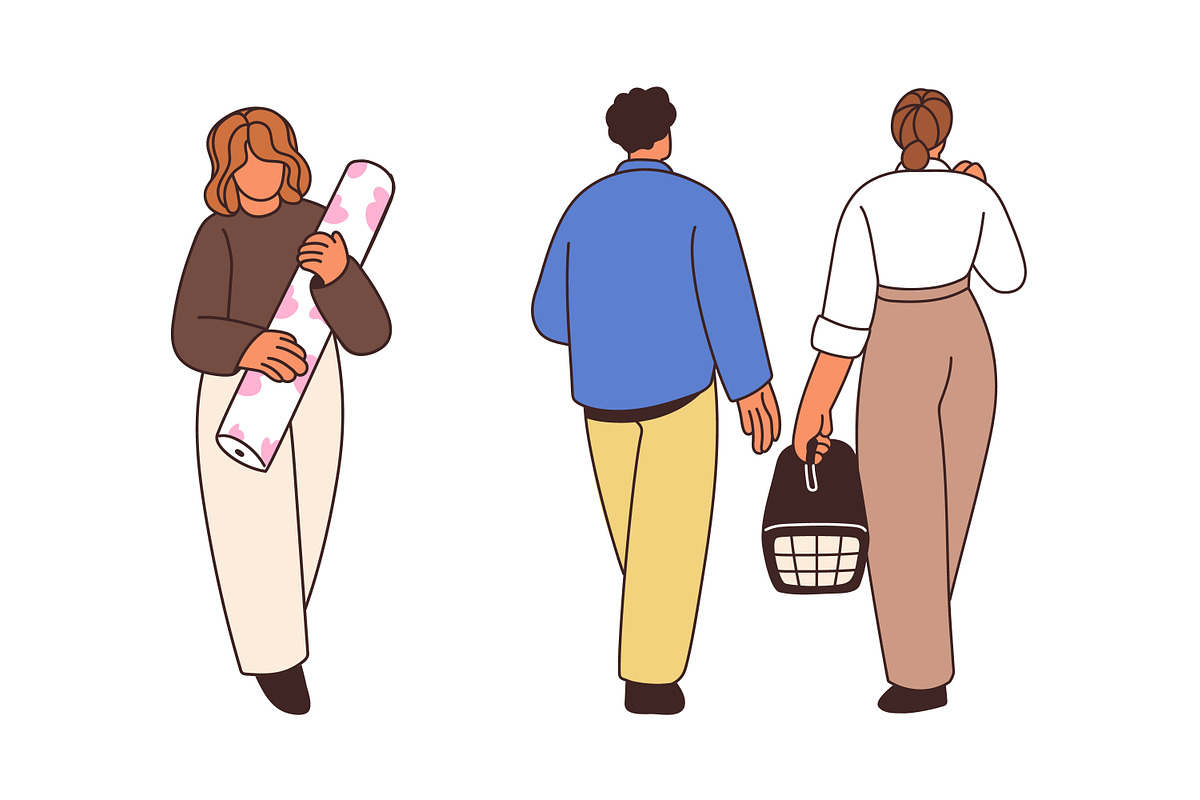 People citizens walk on street set, a Person Illustration by Good Studio (Photo 3 of 10)