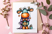 Funny Christmas Reindeer Clipart, an Illustration by SinaCreation (Thumbnail 7 of 11)