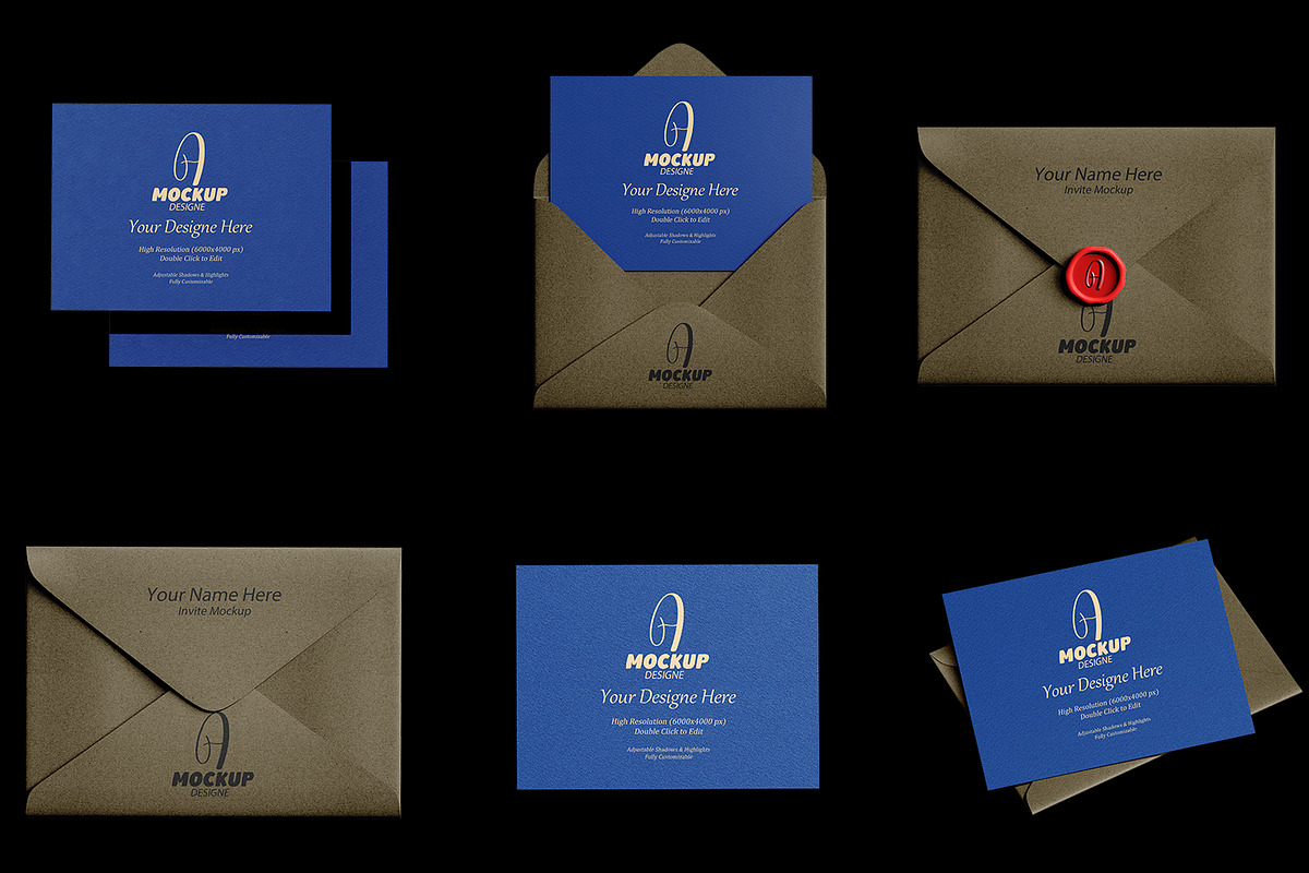 Envelope Mockup with Insert Card, an Advertising Mockup by pixelmock (Photo 2 of 22)