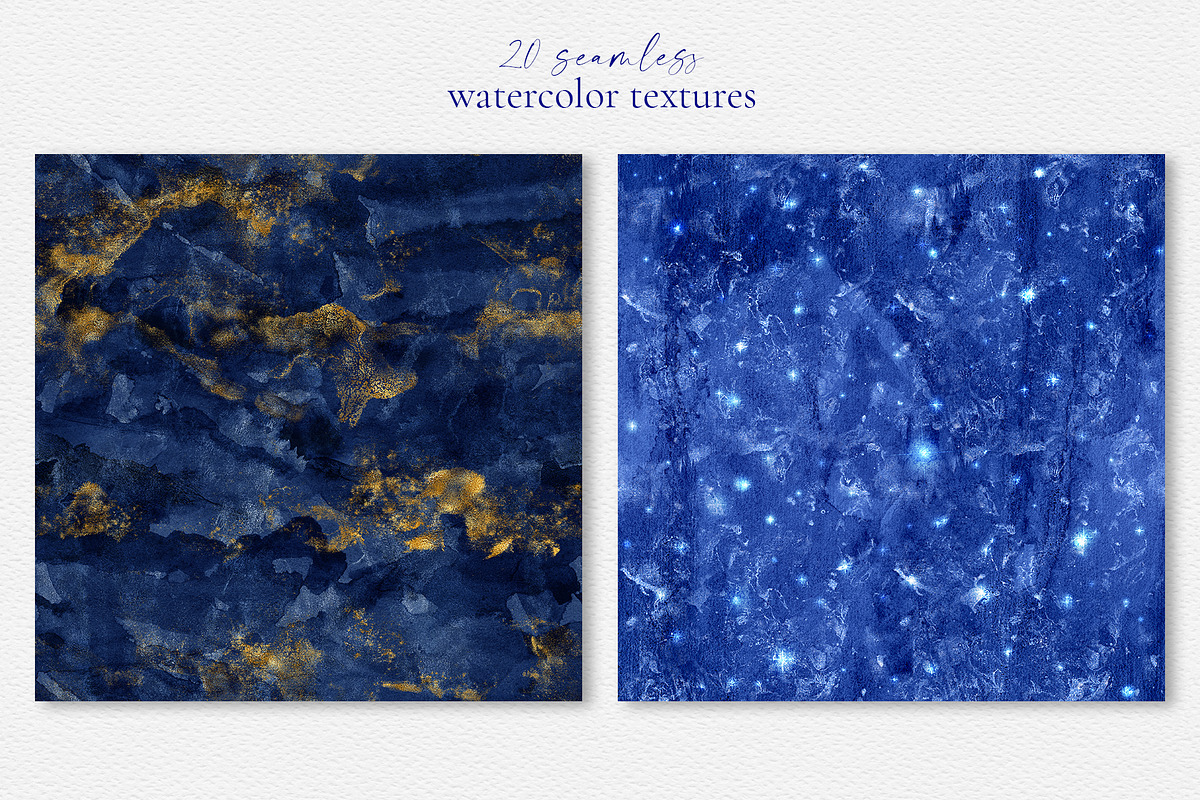Blue Seamless Watercolor Textures, a Texture Graphic by CatJello Graphics (Photo 8 of 24)