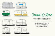 Retro Caravan Illustrations - Set 2, a Graphic by the cabin supply co (Thumbnail 2 of 3)