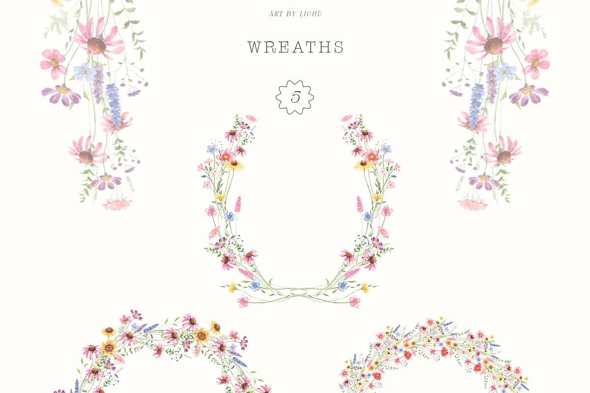 Spring Wildflowers, a Decorative Illustration by LiChu Art (Photo 15 of 18)