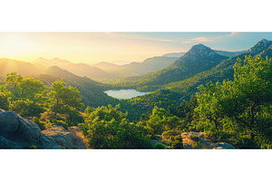 Mountain valley with lake and golden, a Nature Photo by Rodica Ciorba