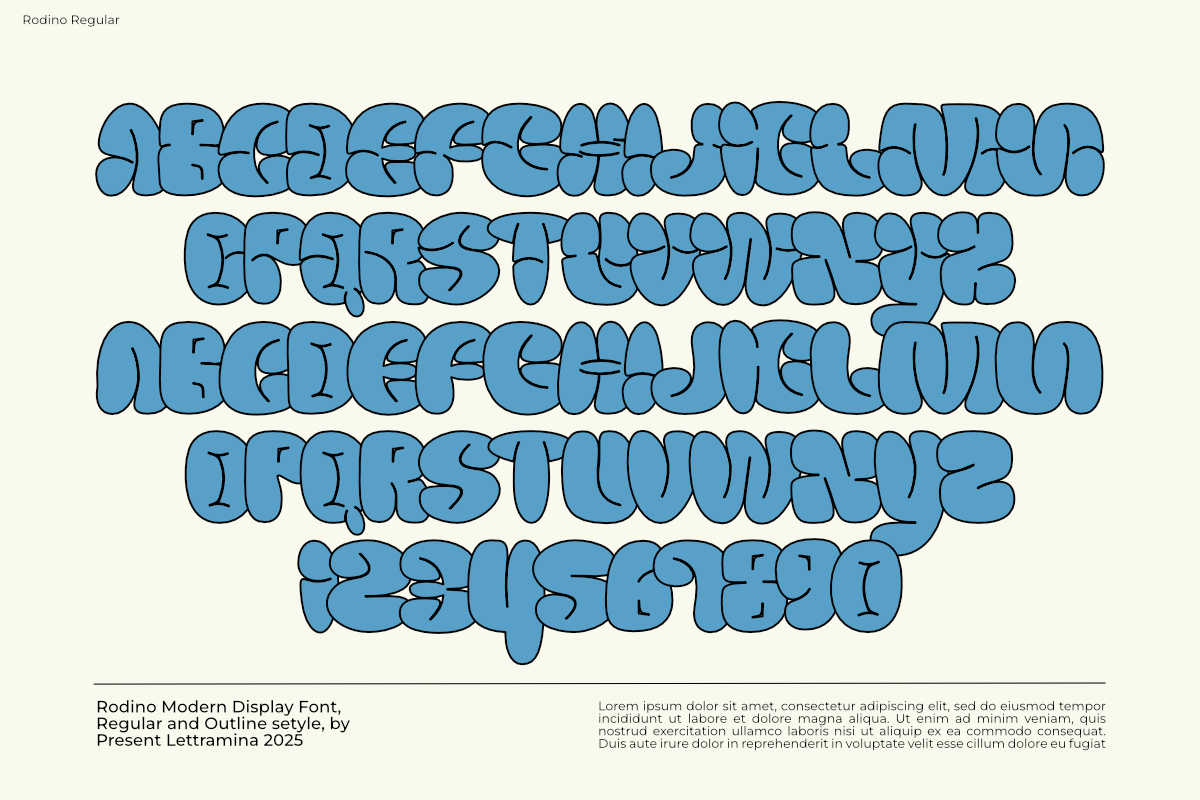 Rodino Bubbly Display Typeface, a Handwritten Font by Lettramina Studio (Photo 10 of 11)