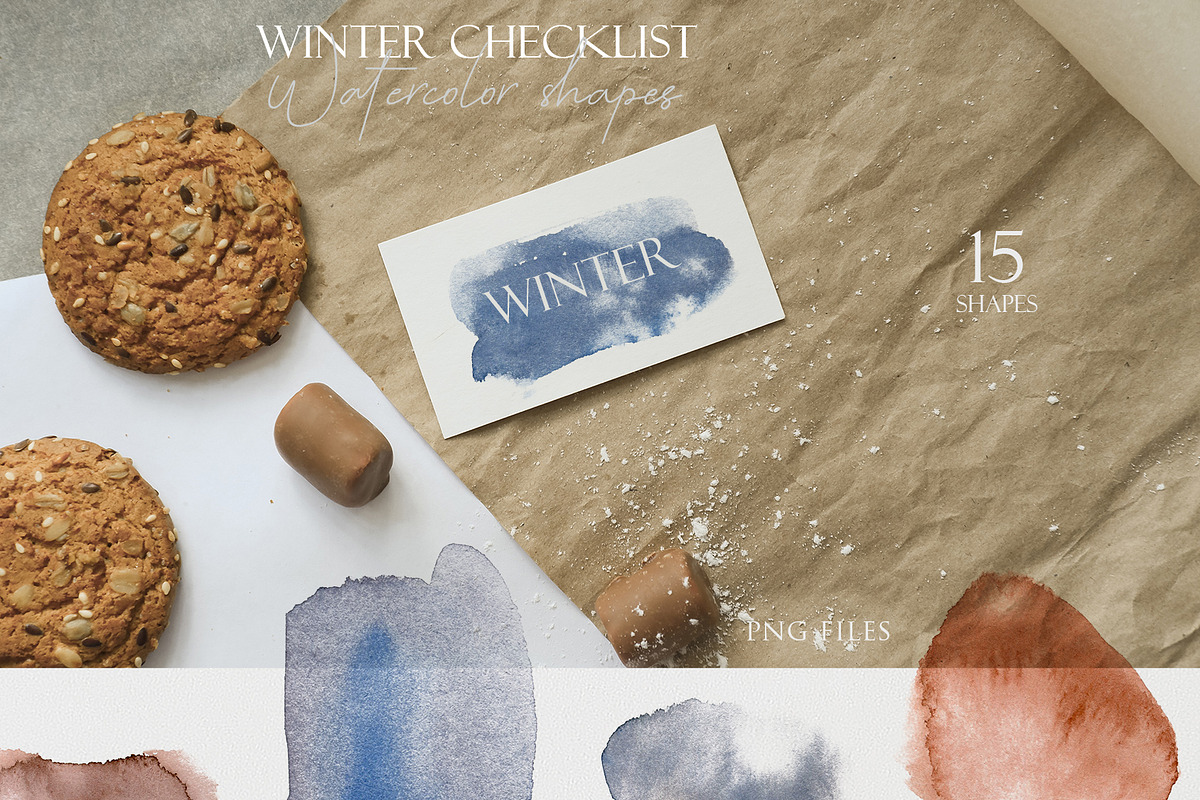 Winter Checklist Watercolor Clipart, a Seasonal Illustration by NataliArkushArt (Photo 14 of 14)