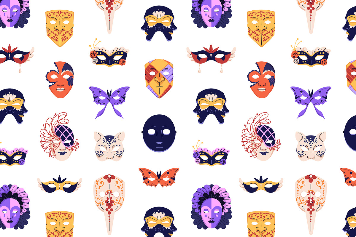 Venetian masquerade, carnival masks, an Object Illustration by PaperTrident (Photo 3 of 3)