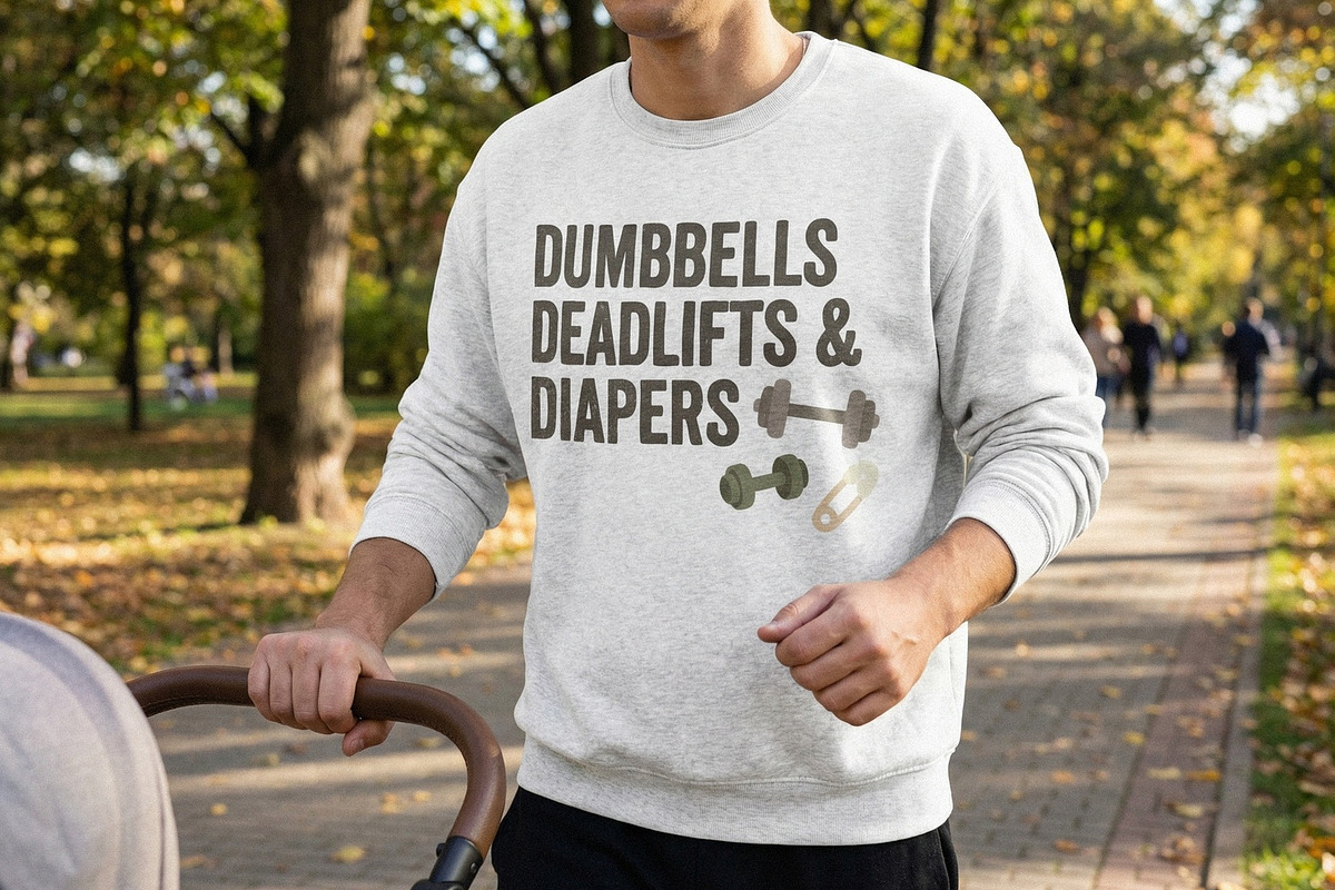 Dumbbells Deadlifts & Diapers PNG, an Illustration by SharpMarketplace (Photo 3 of 3)