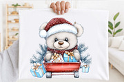 Whimsical Christmas Teddy Bear, a Seasonal Illustration by SVGArt (Thumbnail 5 of 5)