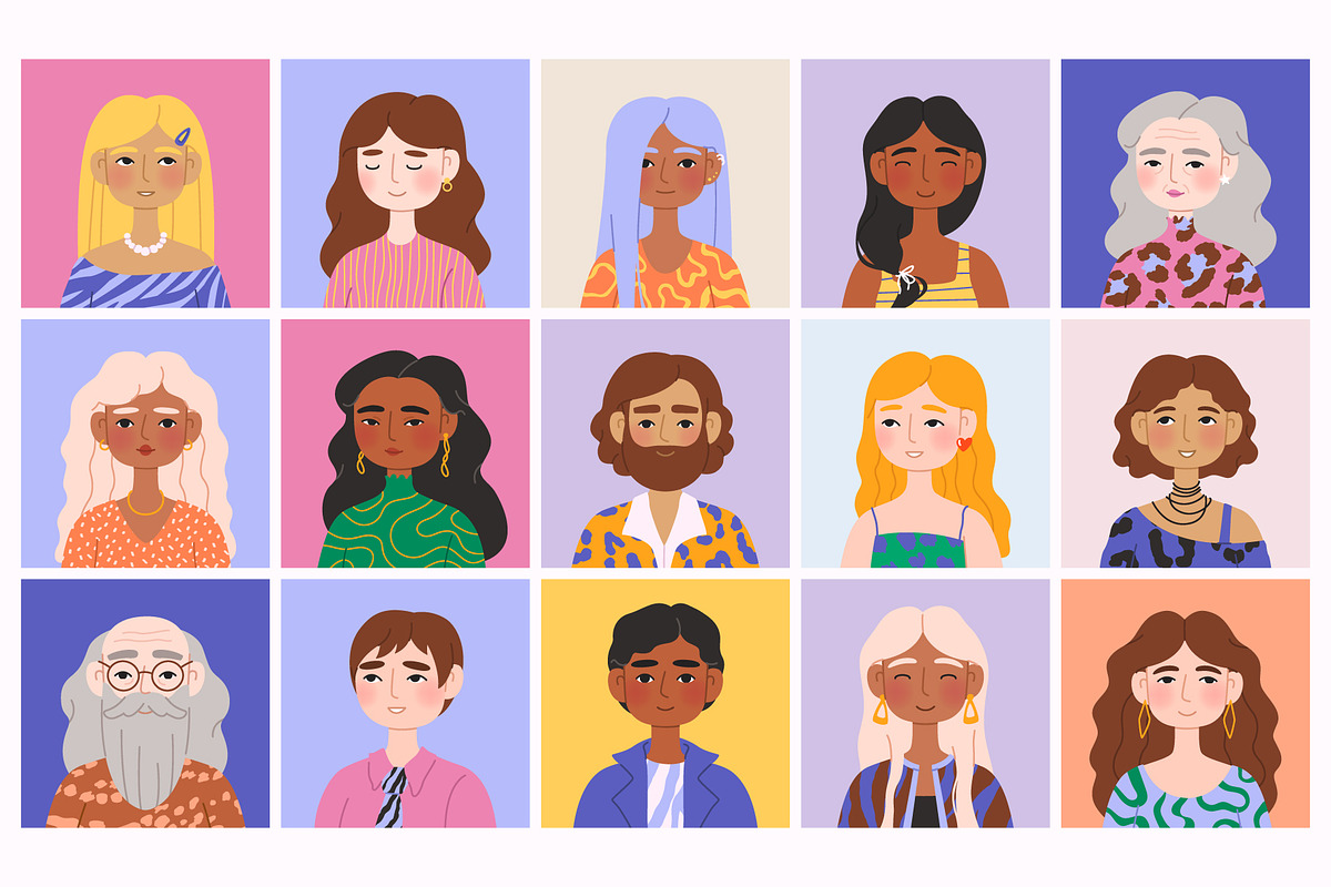 35 Diverse People Avatars, a Person Illustration by IuliiaSavko (Photo 4 of 8)