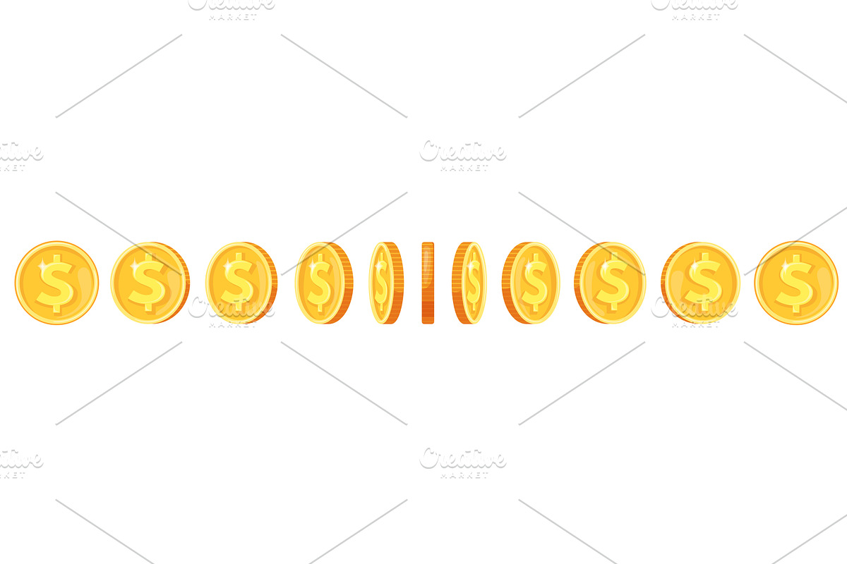 Coin rotate animation. Gold coins, a Finance Illustration by Stock-Smart-Start