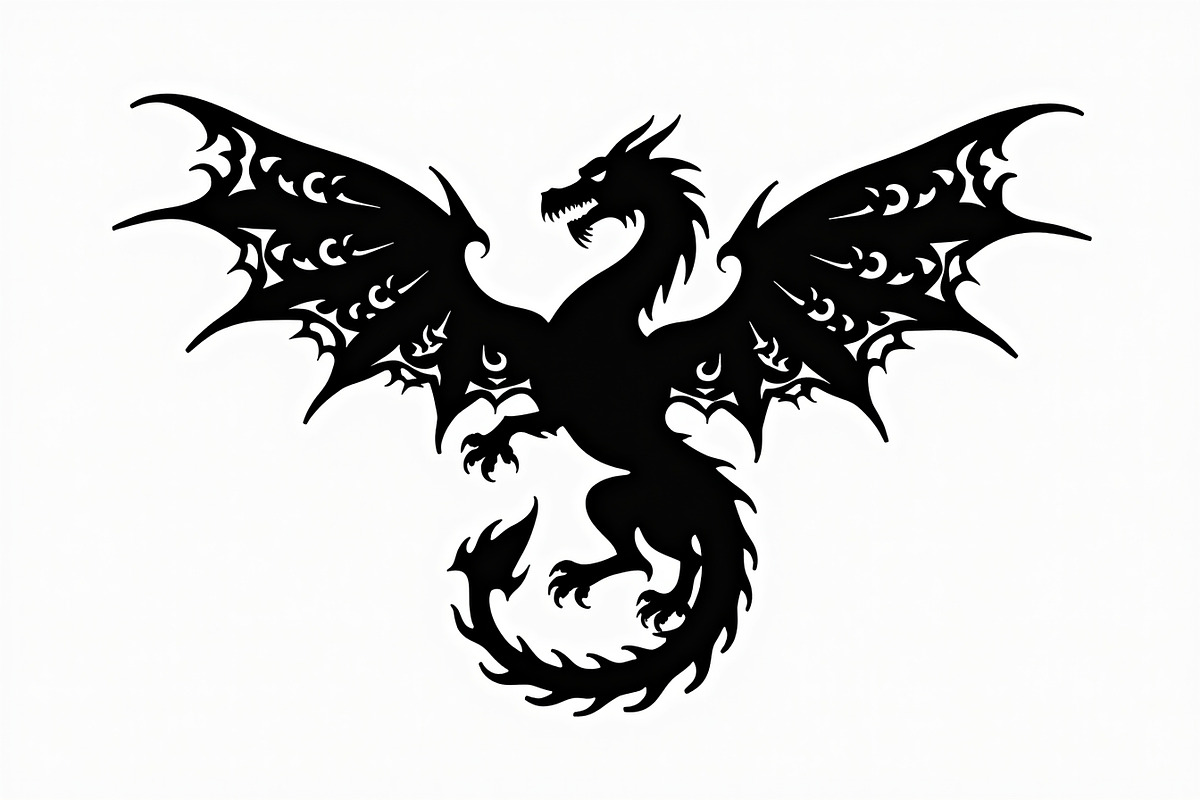Ornate Heraldic Dragon Emblem, an Illustration by Creativeshirt (Photo 7 of 9)