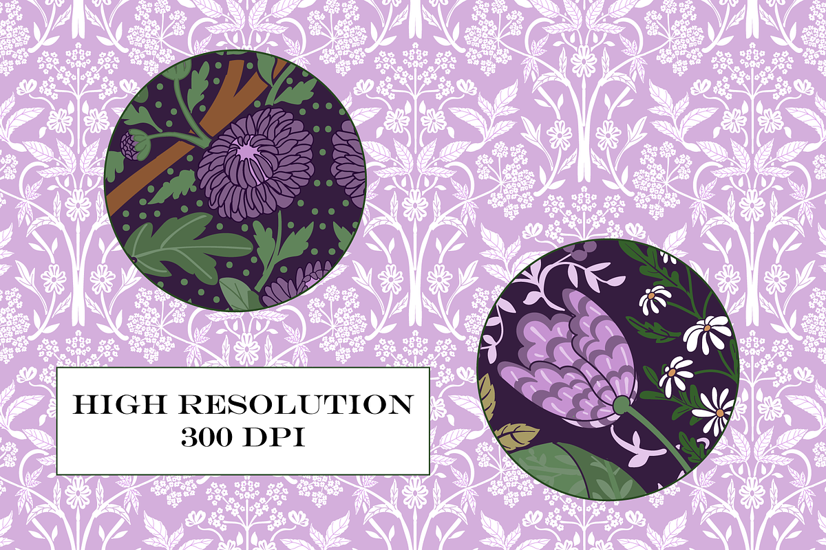 William Morris Floral Pattern Purple, a Pattern Graphic by RachelStudio (Photo 7 of 10)