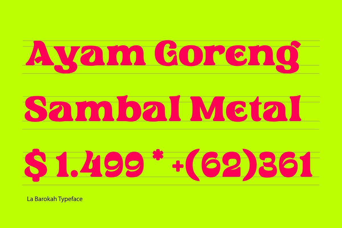 La Barokah - Retro Font, a Serif Font by Nirmana Visual (Photo 2 of 7)