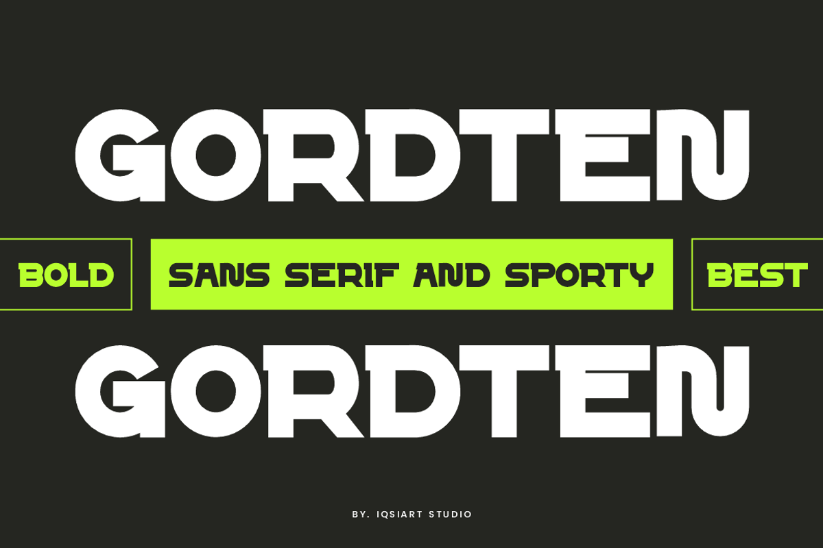 Gordten - Baseball Font, a Sans Serif Font by Iqsiart Studio (Photo 1 of 9)
