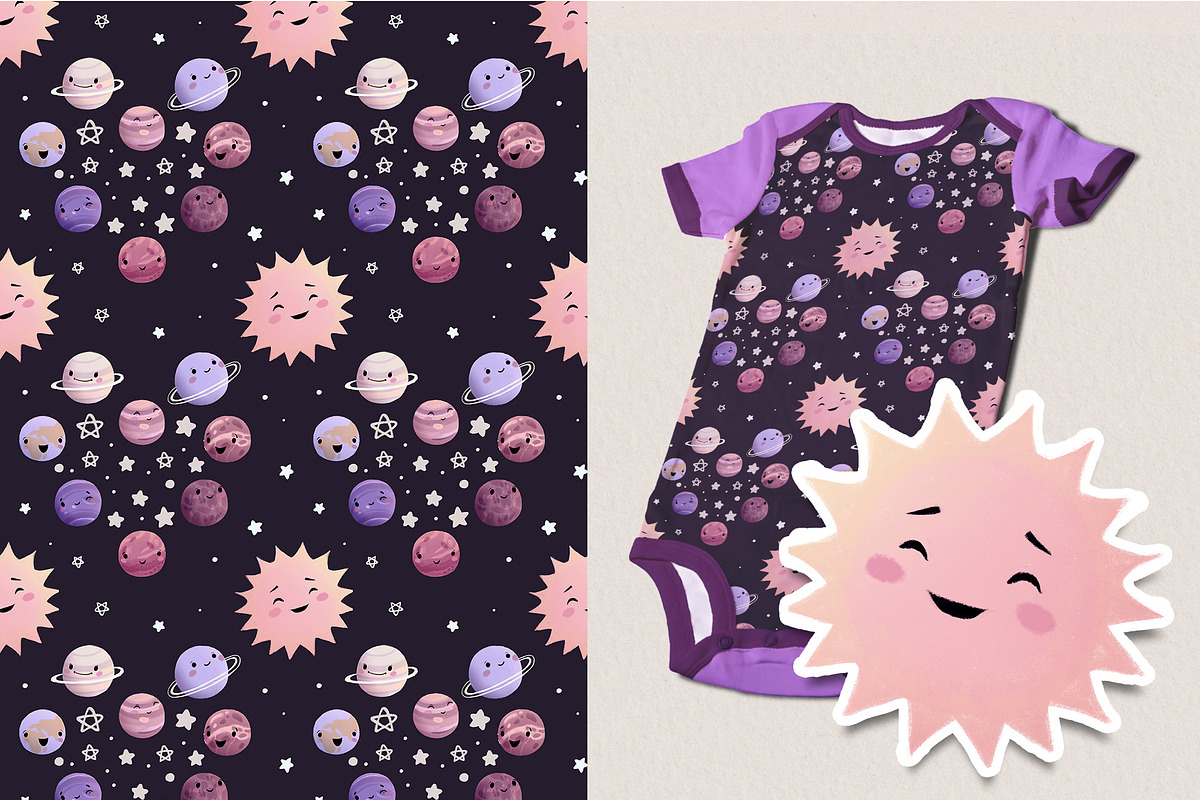 Solar system. Cute Planets Clipart, a Decorative Illustration by LukaJreym (Photo 8 of 12)